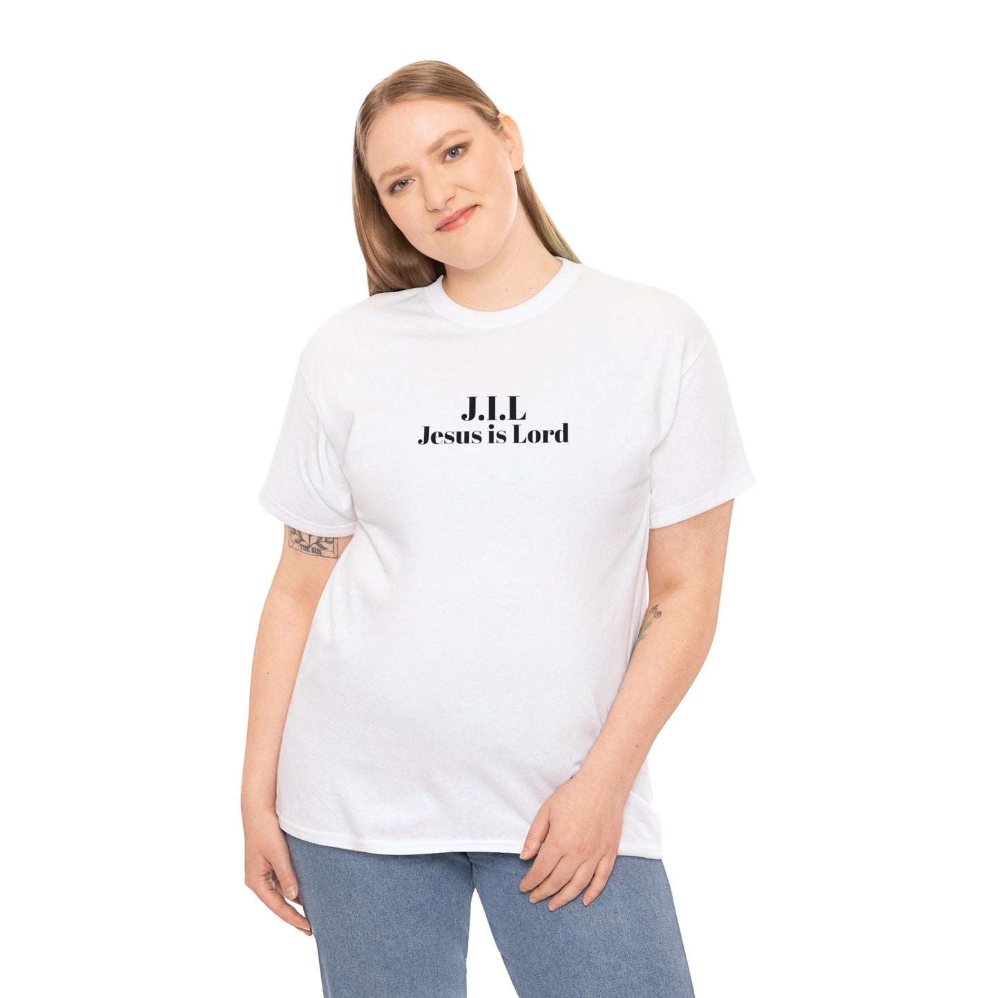 Jesus is Lord ( Alpha and the Omega graphic design ) Heavy Cotton Tee